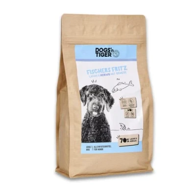 Afbeelding van 2kg Dogs&#039;n Tiger Adult Dog Fischers Fritz Zalm Haring droog hondenvoer