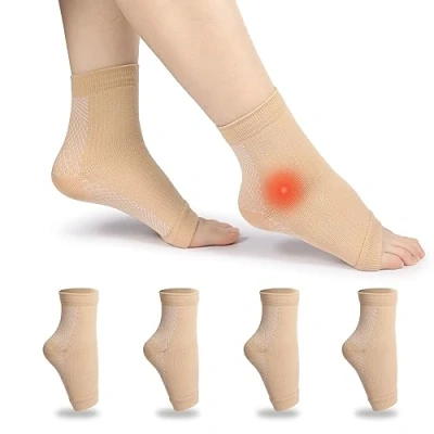 Afbeelding van MILAIUN 4 paar compressiesokken voor plantaire fasciitis, enkelbrace mannen en vrouwen, compressiekousen artritis, enkelverstuiking, sport, kleur M