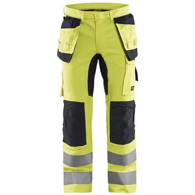 Image de Pantalon multinormes inhérent stretch jaune fluorescent/marine