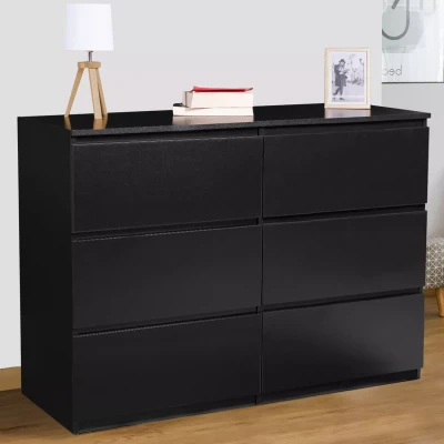Afbeelding van Commode 6 tiroirs TOMI 110 cm bois noir