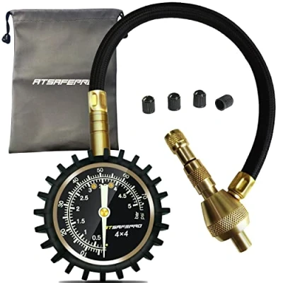Afbeelding van Auto Bandenspanningsmeter, ATsafepro 2 in 1 Band Deflator Bandenreparatieset 75Psi met Speciale Chuck voor 4X4 Grote Off road Banden…