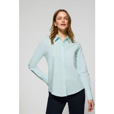 Afbeelding van Polo Club Dames Aquamarijn Regular Fit Oxford Hemd Met Geborduurd Rigby Go Logo Xxl