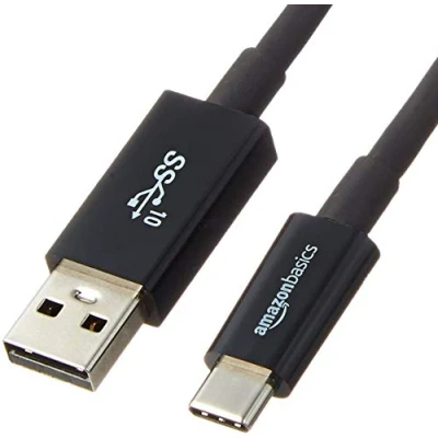 Afbeelding van Amazon Basics USB CversUSB A3.1 adapterkabel, 2e generatie, snel opladen, hoge snelheid tot 10 Gbps, IF gecertificeerd voor Apple iPhone 15, iPad, tablets, laptops, 0,91 m, zwart