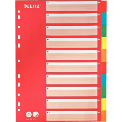 Afbeelding van Leitz Duurzame, Kartonnen Tabbladen 10 Tabs A4 5 Kleuren Geschikt Voor Ordners En Ringbanden