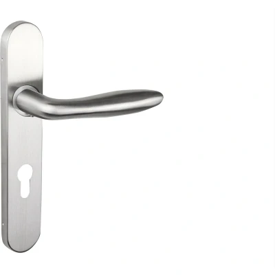 Afbeelding van Lavuzo deurkruk Pratona RVS met afgerond schild PC72 Per set Deurklink