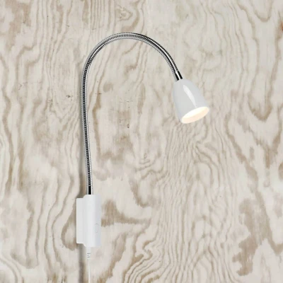 Afbeelding van LED wandlamp Tulip met kabel en stekker, wit
