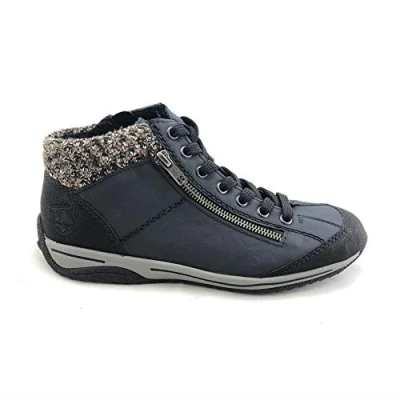 Afbeelding van Rieker L5223 hoge sneakers voor dames, Zwart Blauw 00