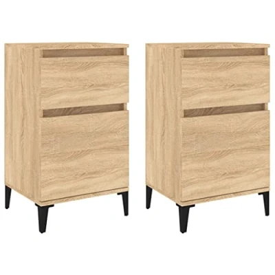 Image de vidaXL Tables de chevet 2 pcs chêne sonoma 40x35x70 cm819715