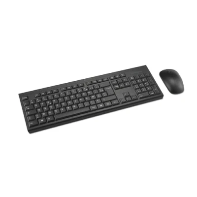 Afbeelding van Kensington KM150 EQ draadloos toetsenbord en muisset voor Windows MacOS, nano USB ontvanger 2,4 GHz, met numeriek toetsenblok, stille klikmuis, 1200 dpi, zwart, K75562FR