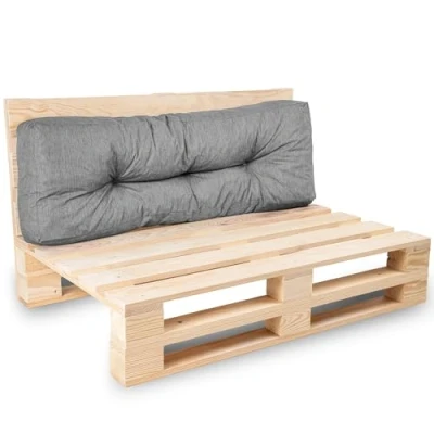 Afbeelding van Palletkussens/matras, bank, fauteuil, zitting voor europallets, en/of rugleuning (grijs, kussen 120 x 40 cm)