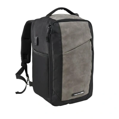 Afbeelding van CabinMax Manhatten XL Handbagage 20L Ryanair Rugzak met USB poort Schooltas 40x20x25 cm Compact Reistas Lichtgewicht Grijs/Zwart
