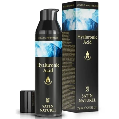 Image de Creme Hydratante Visage Homme Acide Hyaluronique 75ml Soins pour le Bio Anti Cerne et Ride Soin à base d&#039; Aloe Vera Fait en Allemagne Satin Naturel
