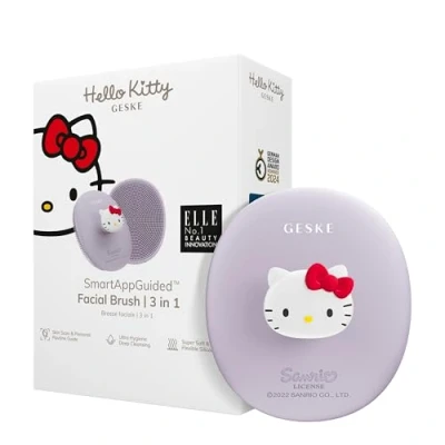 Afbeelding van GESKE x Hello Kitty SmartAppGuided™ Facial Brush 3 in 1 gezichtsborstel Reinigingsborstel Siliconen Huidreiniging Huidverzorging Zachte reiniging Gezichtsreiniger