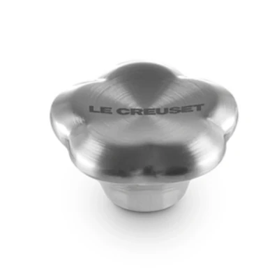 Afbeelding van Le Creuset Knop &quot;Bloem&quot; Signature in RVS 4,5cm Zilverkleurig