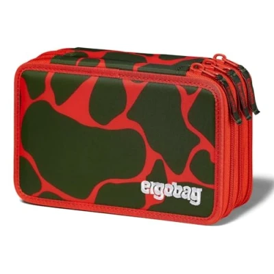 Afbeelding van ergobag Lyra 40 stuks grote etui voor kleurpotloden en viltstiften, muntvak, liniaal, schaar, beer, oranje