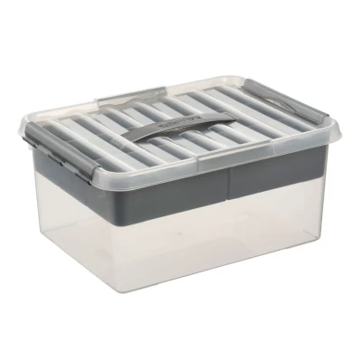 Afbeelding van Sunware Q Line Multi Opbergbox 15 Liter Transparant Metaal Opbergboxen &amp; Kratten