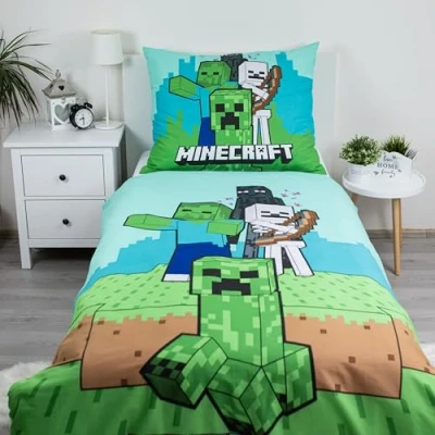 Afbeelding van Minecraft Dekbedovertrek MOBS 140 x 200 cm Katoen