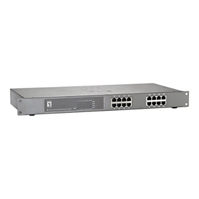 Afbeelding van LevelOne FEP 1612W150 16 Port Fast Ethernet PoE+ Switch [16x FE PoE Outputs, 150W, 4k MAC, 3.2 Gbps]