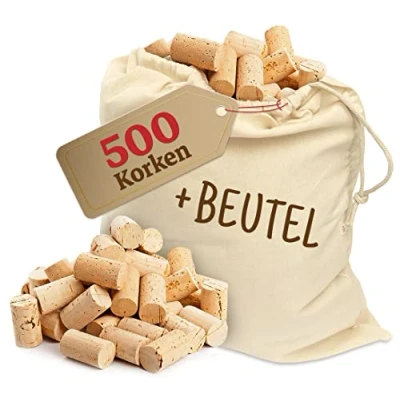 Afbeelding van ELES VIDA 500 nieuwe handgemaakte kurken flessendoppen als wijnstop voor decoreren, verfraaien, knutselen natuurlijke flessen ambachtelijke accessoires