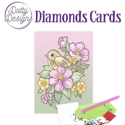 Afbeelding van Dotty Designs Diamond Cards Bird and Flowers