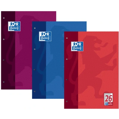 Afbeelding van Oxford, Notitieboekje + schrijfblok, Schoolnotitieblok, A4, regel 26 (A4, Rijen, Hardcover)