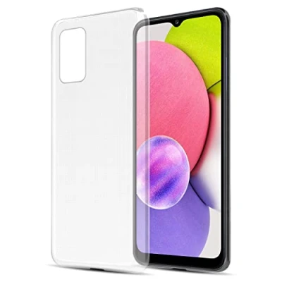 Afbeelding van Cadorabo Hoesje geschikt voor Samsung Galaxy A03s in VOLLEDIG TRANSPARANT Beschermhoes gemaakt van flexibel TPU Silicone Case Cover