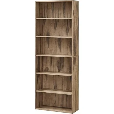Afbeelding van VASAGLE Open boekenkast met 6 niveaus verstelbare legplanken, staande eenheid, honingbruin LBC166T50