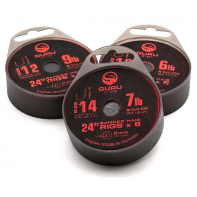 Afbeelding van Guru Super Pellet Waggler Bait Band 24&quot; (60cm) Size 12 0,22mm (8pcs) Witvis onderlijnen