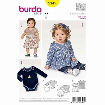 Afbeelding van Burda Naaipatroon 9347 Jurkje in variaties en rompertje