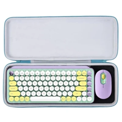 Image de Aenllosi Étui de transport rigide pour clavier mécanique sans fil Logitech Pop Keys et souris, étui uniquement (bleu)