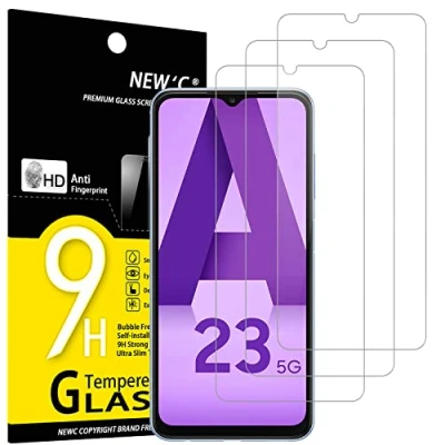 Afbeelding van NEW&#039;C 3 stuks gehard glas voor Samsung Galaxy A23 4G / 5G, displaybeschermfolie effectief tegen krassen zonder luchtbellen extreem robuust (0,33 mm HD ultra transparant) hardheid 9H
