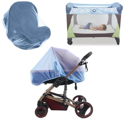 Afbeelding van vliegengaas voor kinderwagen, universeel fijnmazig, muggennet, bescherming tegen wespen, muggen en insecten kinderwagenhoes