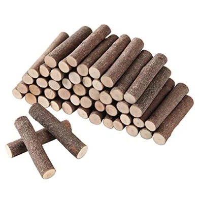 Afbeelding van LAZACA Houten stokjes om te knutselen, takken, natuurlijke boomschors, rustieke woondecoratie, lengte 5 cm