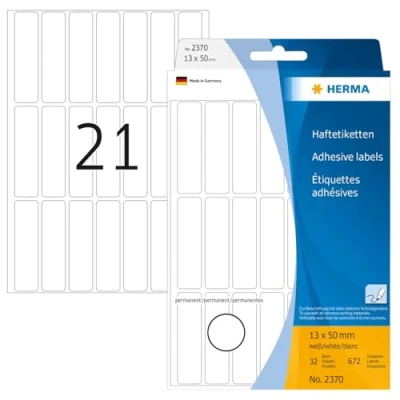 Afbeelding van Herma 2370 universele etiketten 13 x 50 mm 672 stuks wit