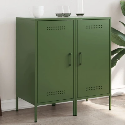 Afbeelding van Dressoirs 2 st 36x39x79 cm koudgewalst staal olijfgroen