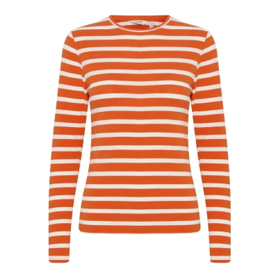 Afbeelding van b.young Bypamila Longsleeve, Dames, Maat: XS, Orangeade mix