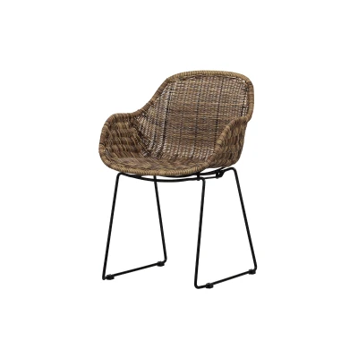 Afbeelding van Willow eetkamerstoel rattan/metaal naturel