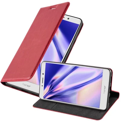 Afbeelding van Cadorabo Hoesje geschikt voor Huawei MATE 9 LITE / GR5 2017 Honor 6X in APPEL ROOD Beschermhoes met magnetische sluiting, standfunctie en kaartvakje Book Case Cover Etui