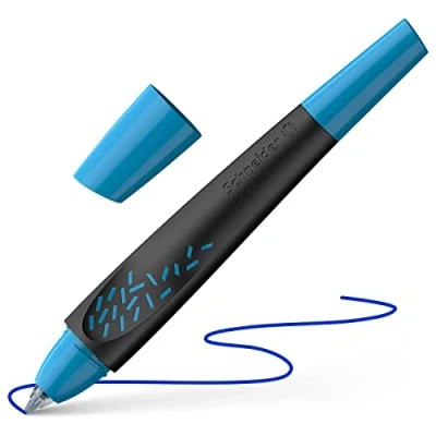Afbeelding van Schneider Breeze 18883 rollerball van gerecycled kunststof, bekroond met blauwe engel, schrijfkleur: koningsblauw, uitwisbaar, zwart/blauw