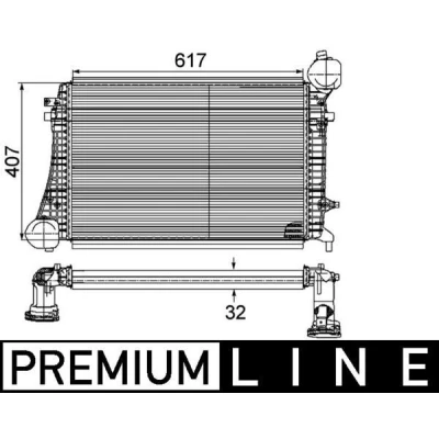 Afbeelding van MAHLE ORIGINAL CI 167 000P Intercooler Met sensor VOLKSWAGEN: Golf 5, Plus / Crossgolf, Caddy 3, AUDI: A3 Hatchback, Sportback