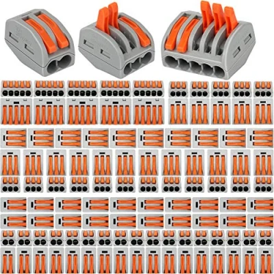 Afbeelding van YUSHIHU Compacte draadverbinders 110 stuks, elektrische stekkerblokken, klem 55 stuks 2 poorten/45 klemmen 3 poorten/10 5 poorts (110 stuks)
