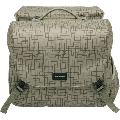 Afbeelding van New Looxs Ivy Mondi Joy Dubbele Fietstas Racktime 38 liter Walnoot grijs groen