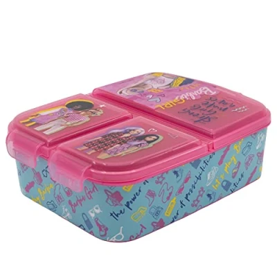 Afbeelding van Barbie Broodtrommel 3 vakjes 18x13 cm Officieel gelicentieerd Brooddoos Lunchbox