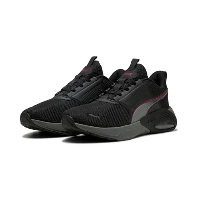 Afbeelding van Puma NOVA Unisex Trainingsschoen, Maat: 43, Black/cool dark gray/team regal red Imitatieleer/ textiel