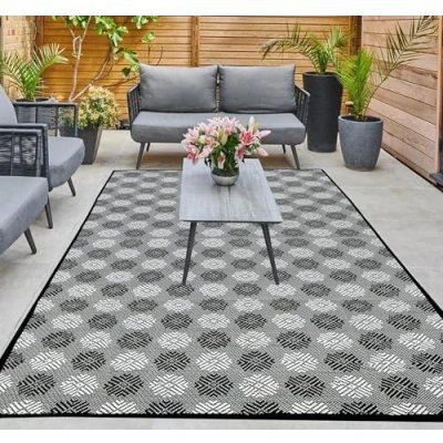 Afbeelding van Outdoor Tapijt, weerbestendig, 150 x 100 cm, Strand Picknick Deken, omkeerbare vloermat voor Tuin, terras, Camping Camper veranda, balkon