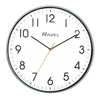Afbeelding van Ravel RWC.40.13 Moderne analoge kwartsklok voor kantoor en keuken, 40 cm, grijs