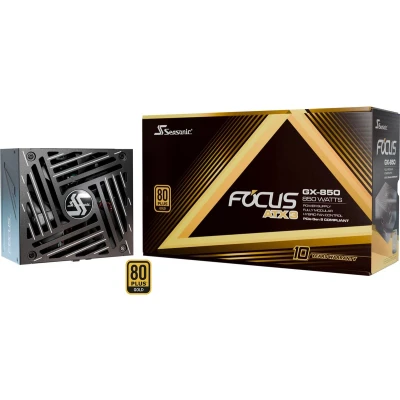 Afbeelding van Seasonic FOCUS GX ATX 3 (2024) 850W Voeding ATX12V 3.1 80 Plus Gold 850 Watt Modulair 100 240V Actieve PFC PCIe 5.0 zwart