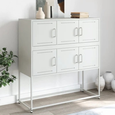 Afbeelding van Dressoir 100,5x39x107 cm koudgewalst staal wit
