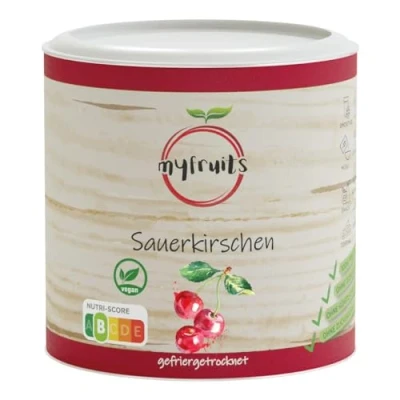 Afbeelding van myfruits Gevriesdroogde zure kersen, 80 g, zonder toevoegingen, 100% gedroogd en fruit