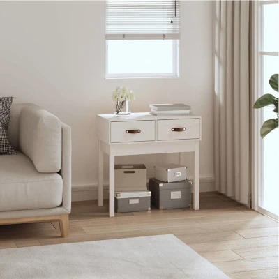 Afbeelding van Wandtafel 76,5x40x75 cm massief grenenhout wit